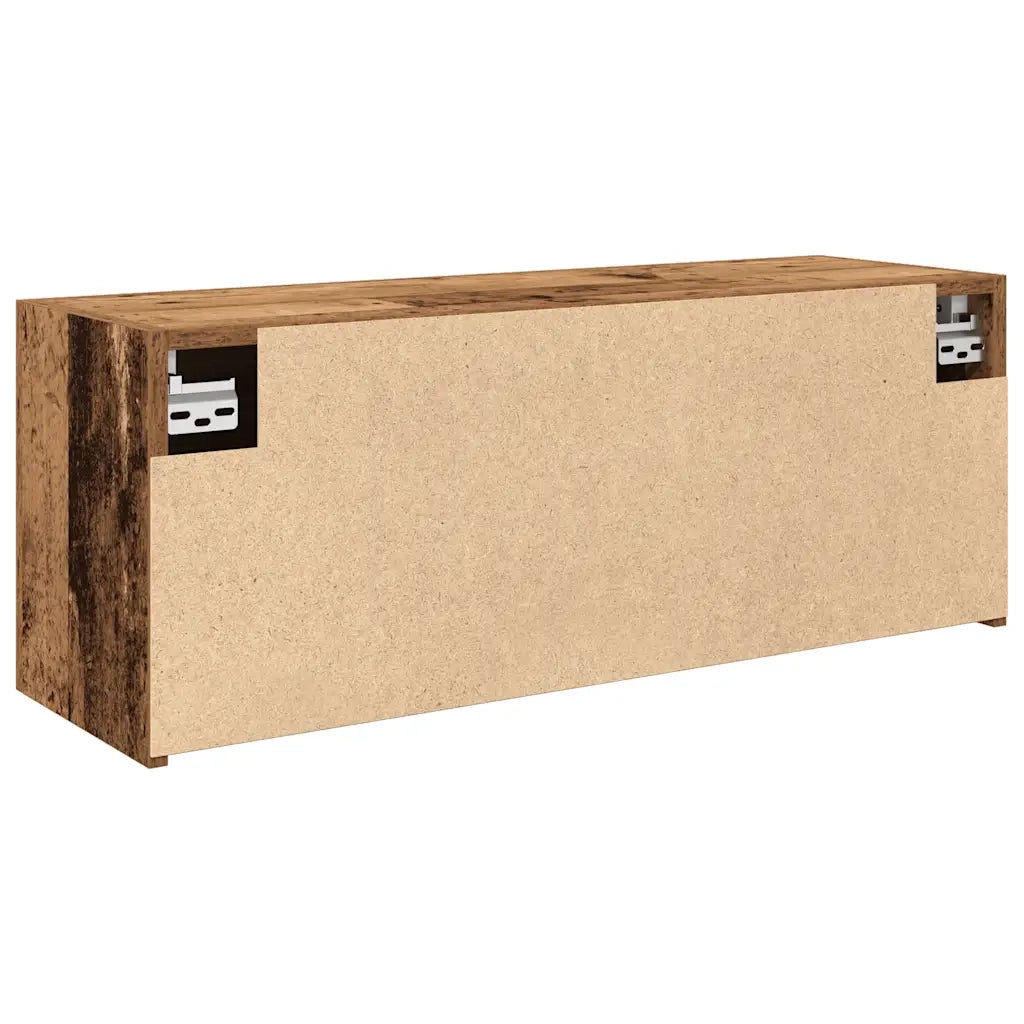 Mobiletto da bagno a parete di design pratico ed elegante 80 x 25 x 30 cm con molla a gas finitura legno anticato 02_0051275