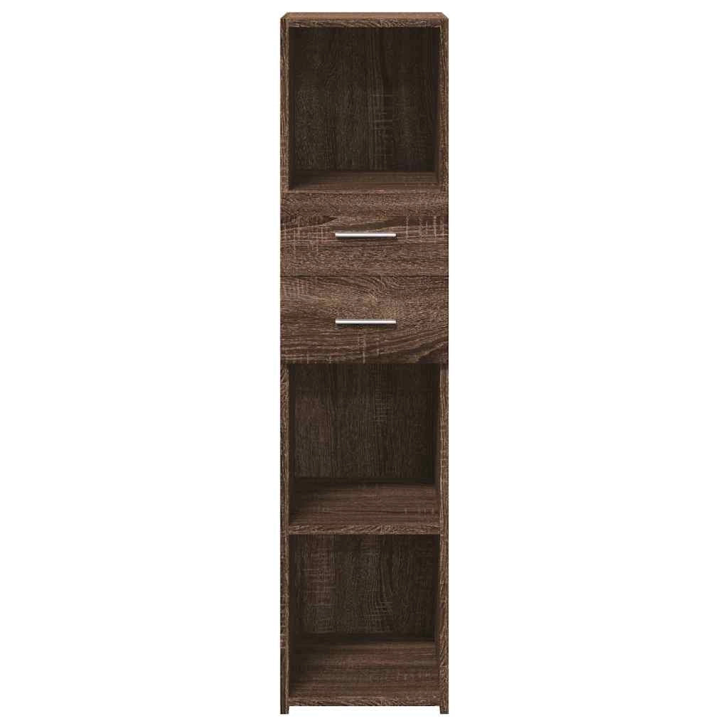 Buffet credenza cassettiera mobiletto mobile contenitore organizer cucina soggiorno salotto alto 30 x 42,5 x 124 cm legno ingegnerizzato marrone 02_0033573