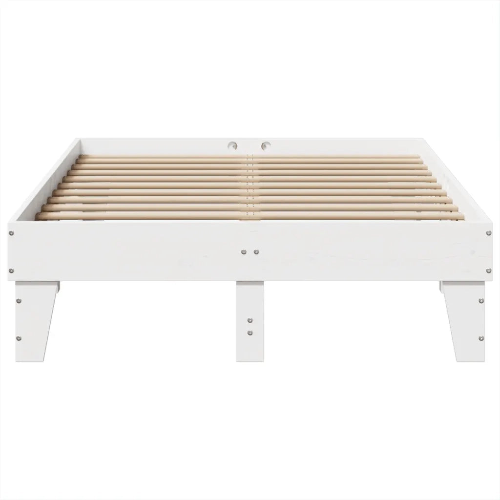 Letto senza Materasso Bianco 120x200 cm Legno Massello di Pino 855359