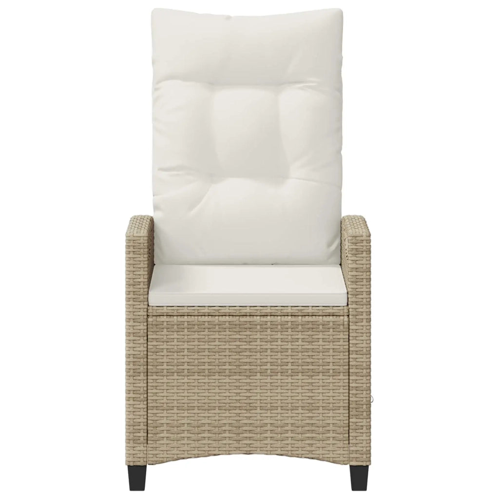 Sedia da giardino reclinabile Beige e Crema 56 x 60 x 112 cm