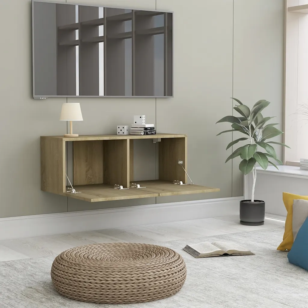 Mobile Porta TV Rovere Sonoma 80x30x30 cm in Legno Multistrato 801475