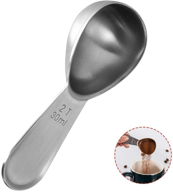 Set di misure per caffè in acciaio inox - 30 ml - Set di misure - Antiruggine - Manico con decorazioni - Per caffè macinato