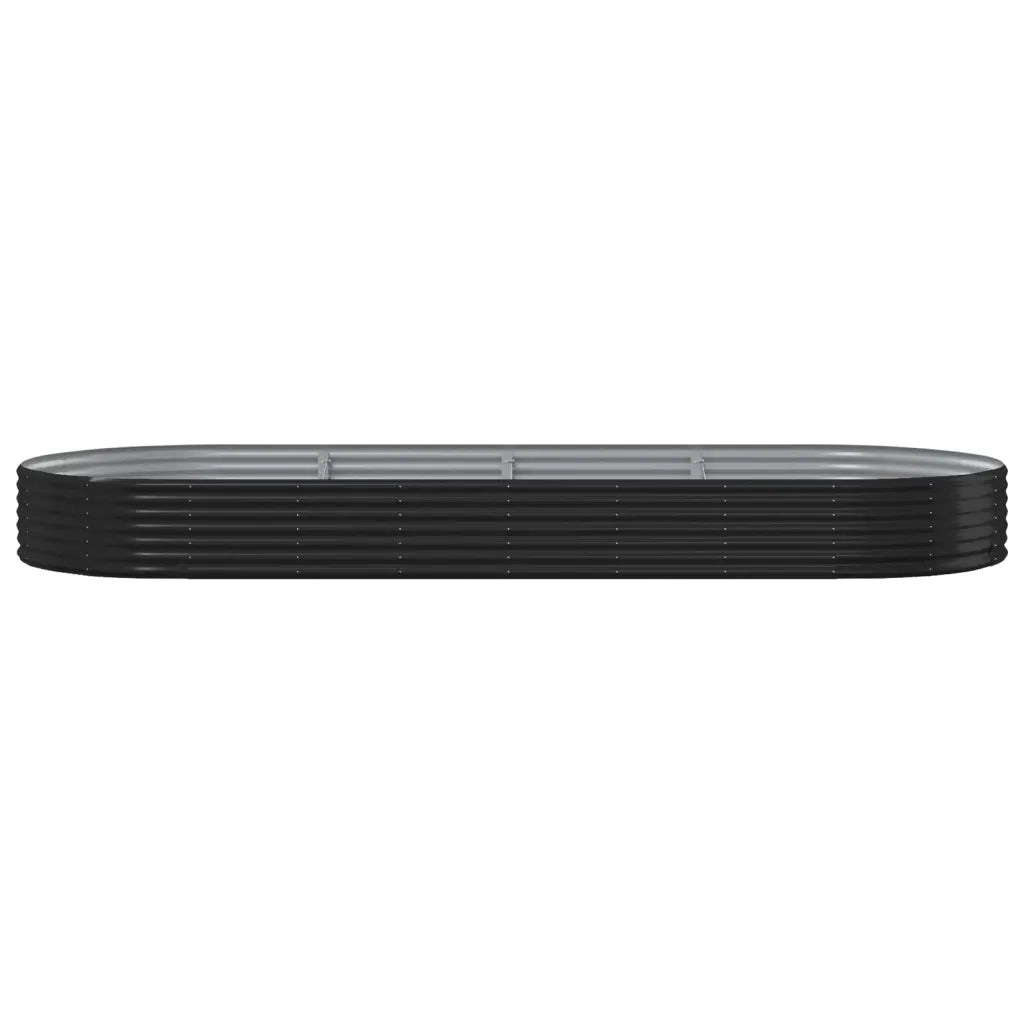 Vaso Giardino Acciaio Verniciato Polvere 373x140x36cm Antracite cod mxl 66847