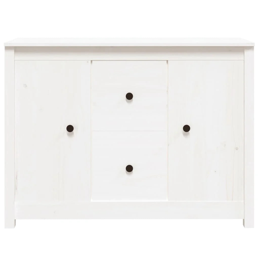 Buffet credenza cassettiera armadio mobile contenitore organizer per cucina soggiorno salotto 100 x 35 x 74 cm legno massello di pino bianco 02_0030156