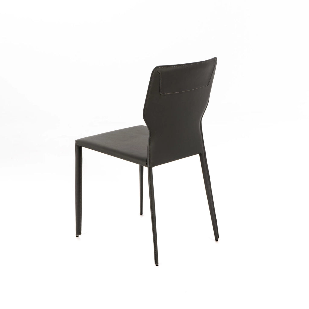 Kim - Sedia in ecopelle grigio scuro 2 pz