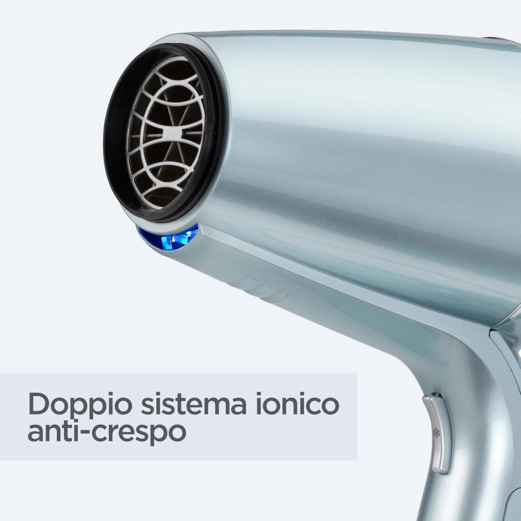 ‎D773DE Asciugacapelli Hydro Fusion 2100 W, Asciugatura Rapida, Tecnologia al Plasma, Doppio Sistema ionico, 3 Temperature e 2 Velocità + Tasto Aria Fredda, Concentratore e Diffusore