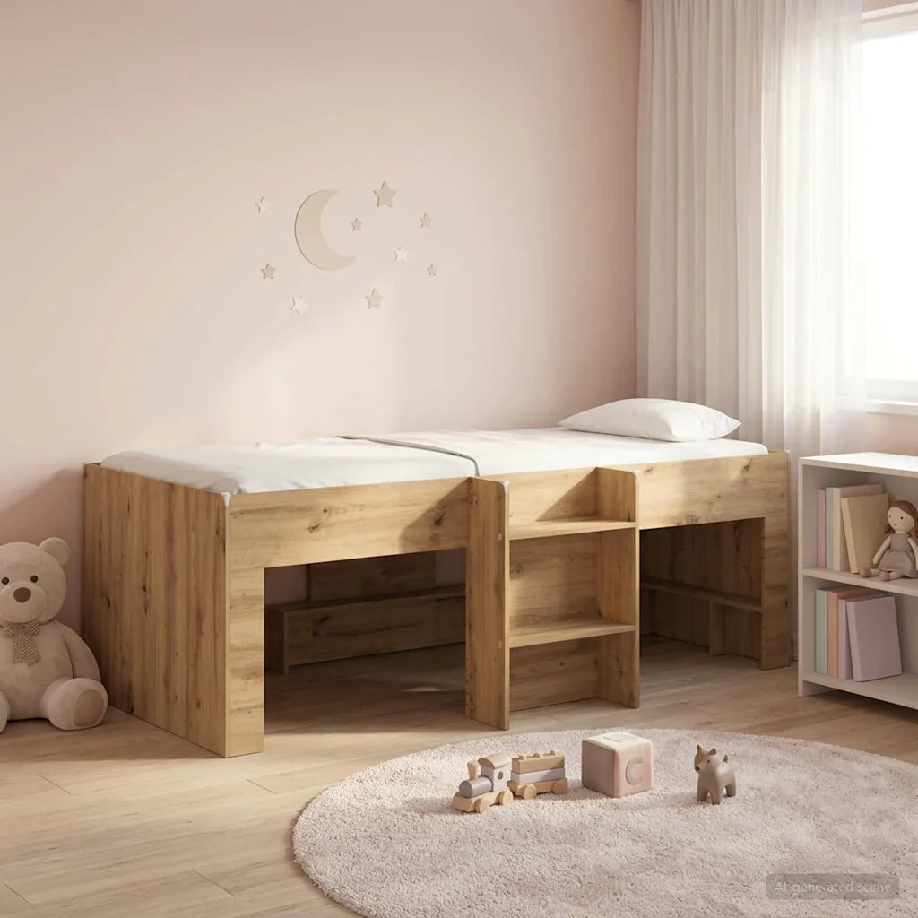 Letto Alto per Bambini 2 pcs Rovere Artigianale