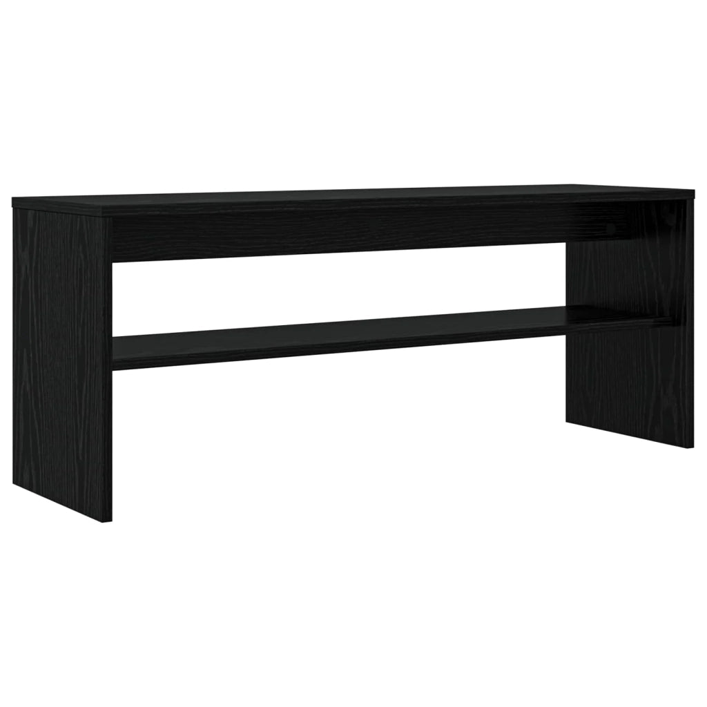 Mobile TV rettangolare moderno con contenitore funzionale 100 x 30 x 40 cm in legno di rovere nero 02_0058378
