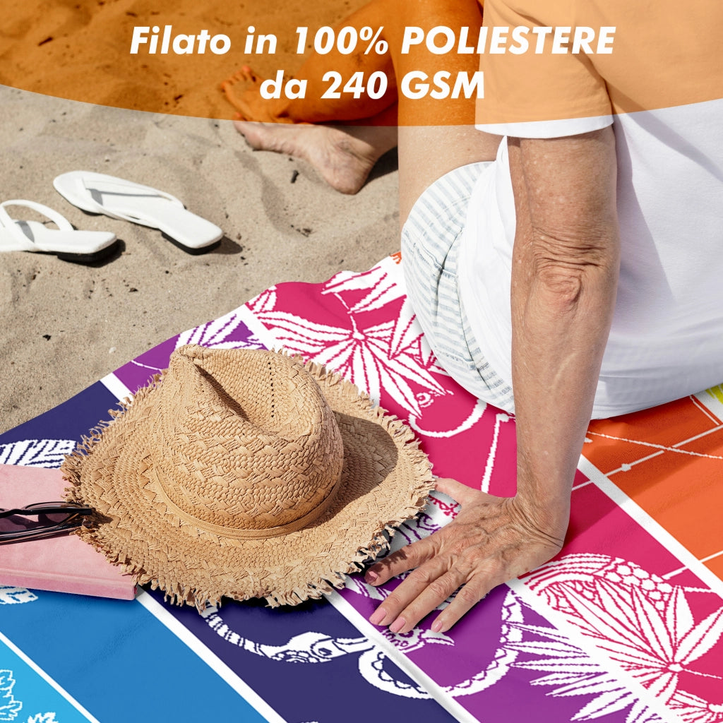 Telo Mare Asciugamano Da Spiaggia Misura Grande 100x180 Cm Assorbente In Morbida Microfibra Leggero Stampe Moderne Sabbia Lettino Vacanze Piscina Fenicotteri