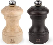 Set di macinacaffè a mano - Macchine da affilare adattabili - Legno di betulla - Cioccolato e naturale - 10 cm