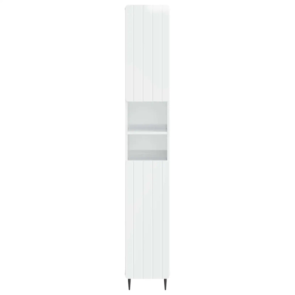 Armadio da Bagno con Ripiano Aperto ZWOLLE Bianco Lucido 896379