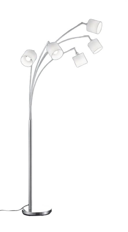 Lampada da terra ad arco Tommy argento 200cm 5xE14 RL