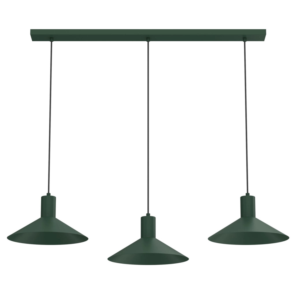 Lampada a sospensione Nox 3xGU10 verde metallo Luminex