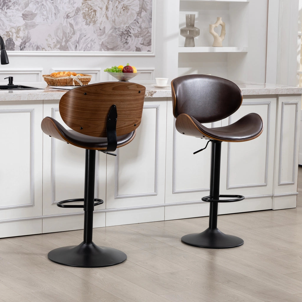 SGABELLO BAR Girevole Regolabile 51x50x93-103,5 cm PU Marrone