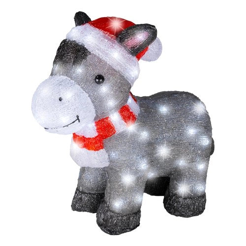 Decorazione luminosa natale kaemingk 493829 asino grey