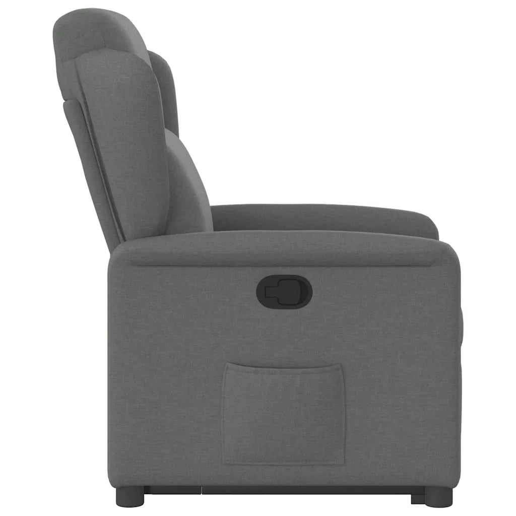 vidaXL Poltrona Alzapersona Reclinabile Grigio Scuro in Tessuto