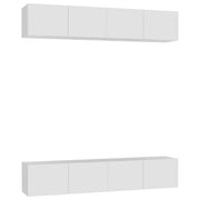 Mobile TV multimediale scaffale TV credenza mobile TV sala da pranzo soggiorno camera da letto 4 pezzi 80 x 30 x 30 cm legno ingegnerizzato bianco 02_0028717