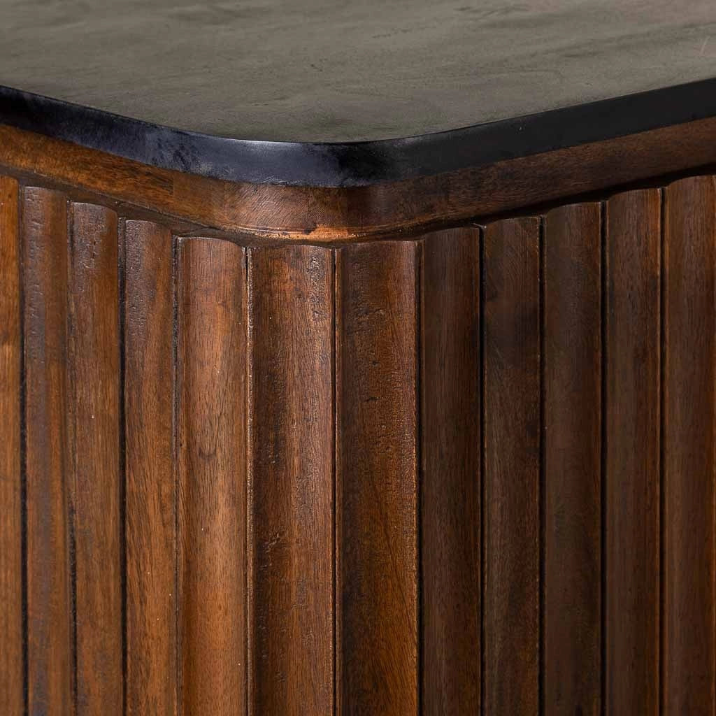 Credenza in legno artigianale nero 147x40x80h cm