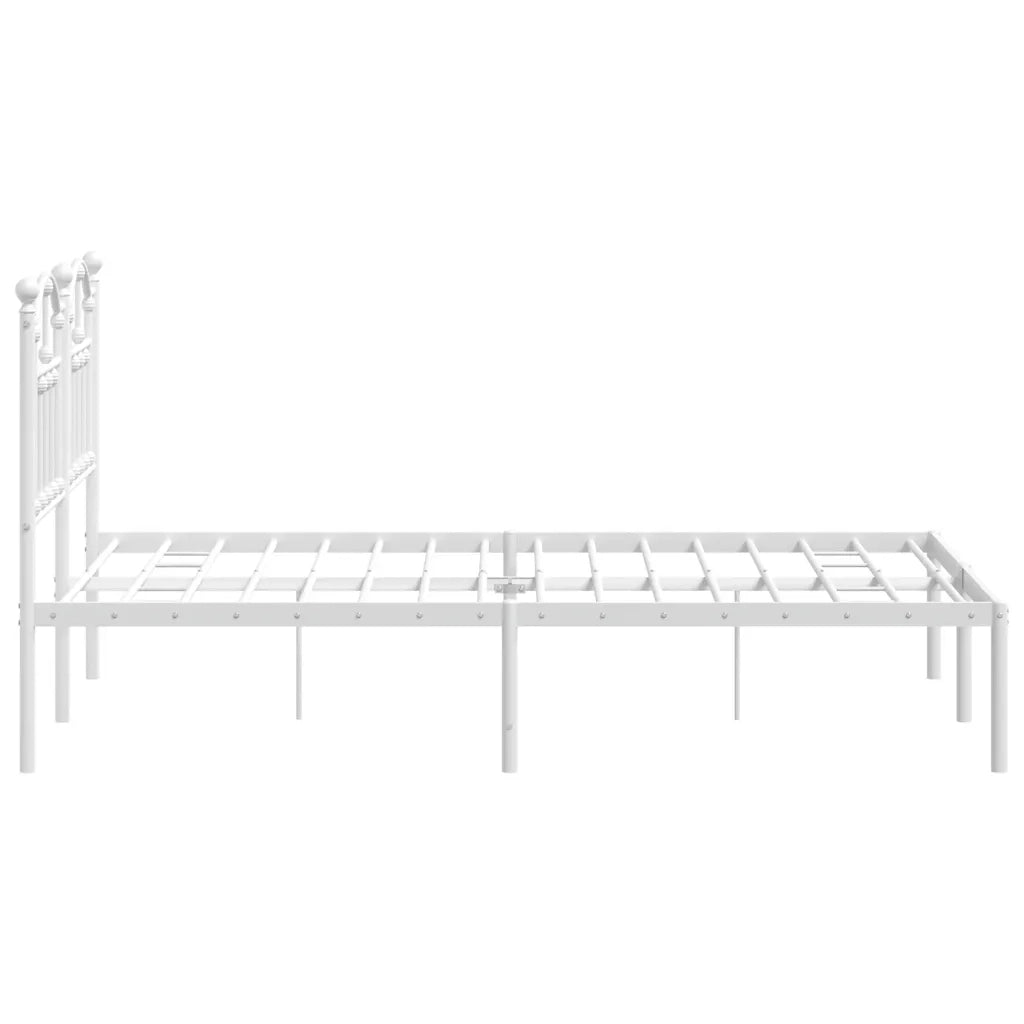 Giroletto con Testiera in Metallo Bianco 120x200 cm