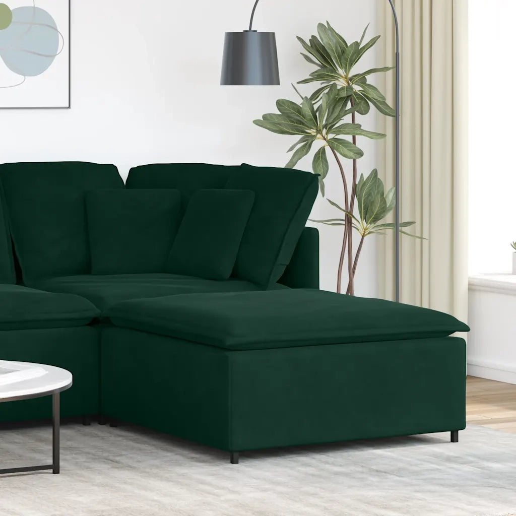 Divano da Giardino-Modulo Poggiapiedi Divano Modulare Verde Scuro 100x100x48 cm 161592