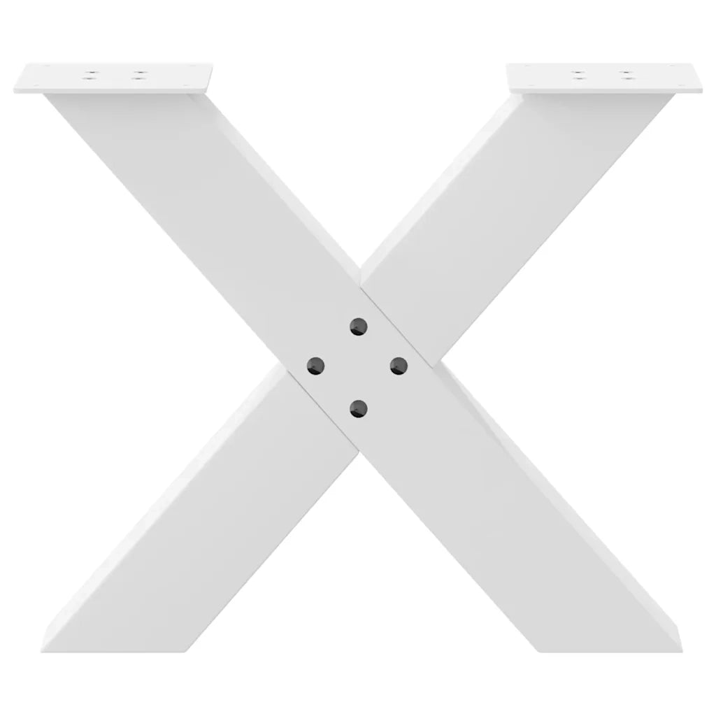 Gambe per Tavolino da Caff¨¨ a X 2 pz-Set di 2 Gamba per Tavolo Bianche 60x(42-43) cm Acciaio