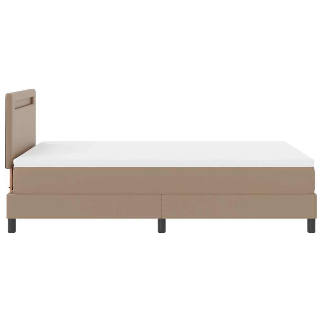 Letto a Rete con Materasso Cappuccino 120x200 cm Pelle Sintetica
