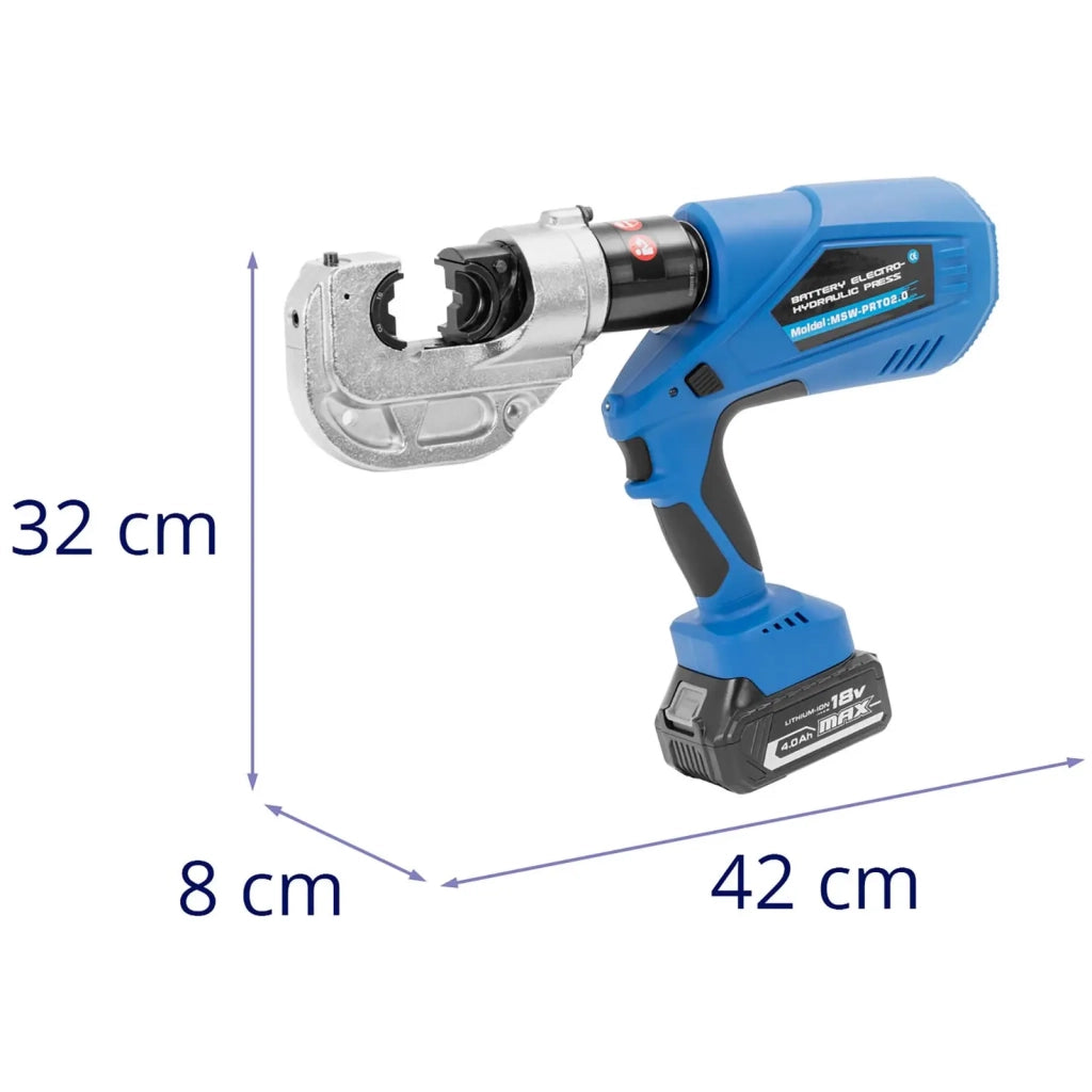 Pinza crimpatrice idraulica da 16 a 400 mm² esagonale pressatura 120 kN gomma plastica acciaio blu 14_0009498
