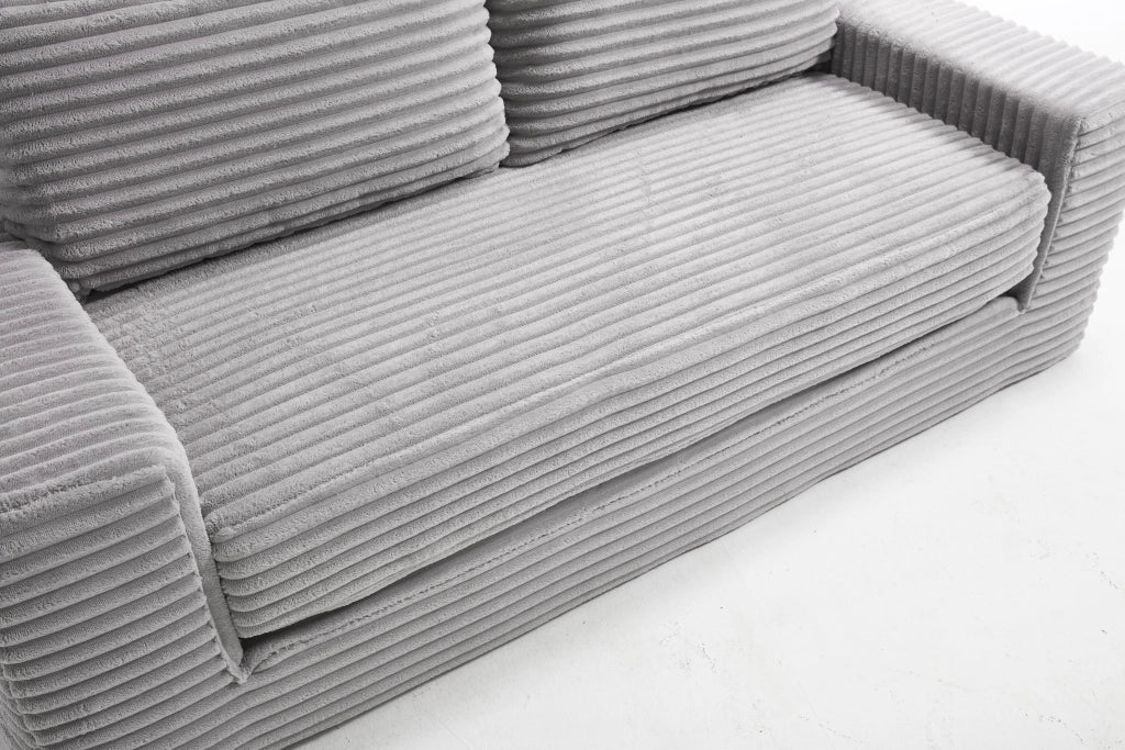 Divano letto a 2 posti 2 in 1 in tessuto grigio chiaro con memory foam e senza montaggio 39 × 41 × 97 cm