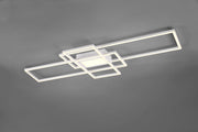 IRVINE PLAFONIERA LED 60W 7100lm, 3000 - 6500K 3 RETTANGOLI BIANCA CON LUCE CENTRALE CON TELECOMANDO MULTIFUNZIONE REGOLAZIONE INTENSITA' E TEMPERATURA DI COLORE DELLA LUCE L.105CM