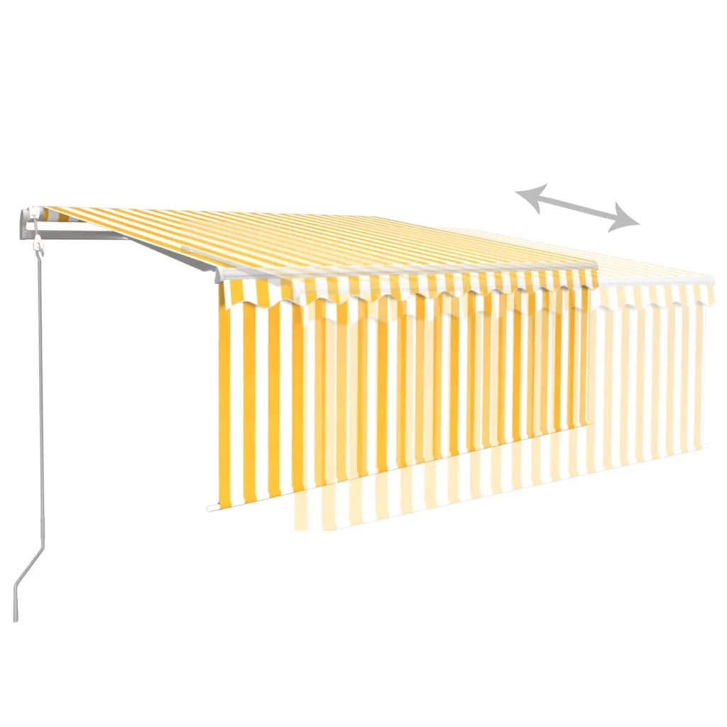 Tenda Retrattile Automatica Parasole 3,5x2,5 m Gialla e Bianca   cod mxl 58151