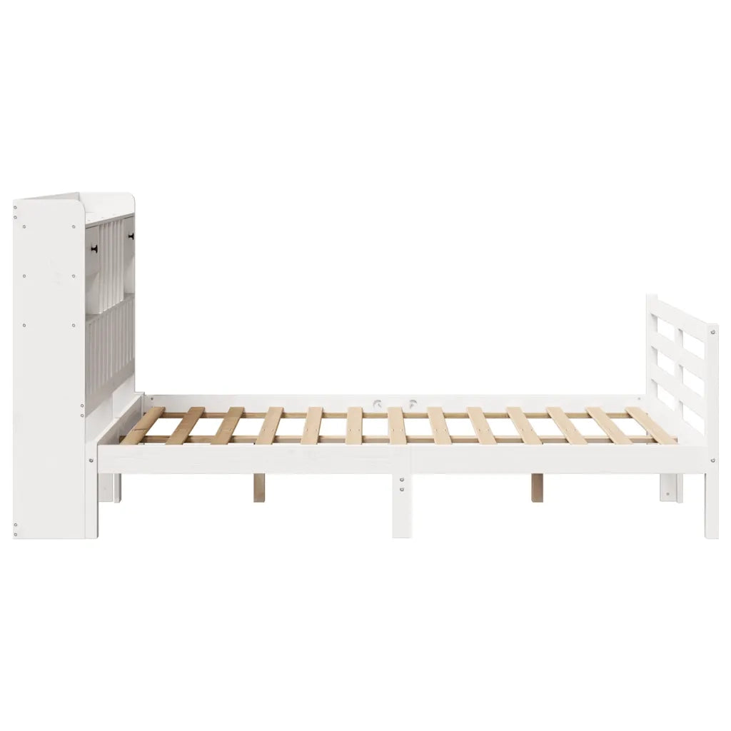 Letto Libreria senza Materasso Bianco 135x190 cm Legno di Pino 3321929