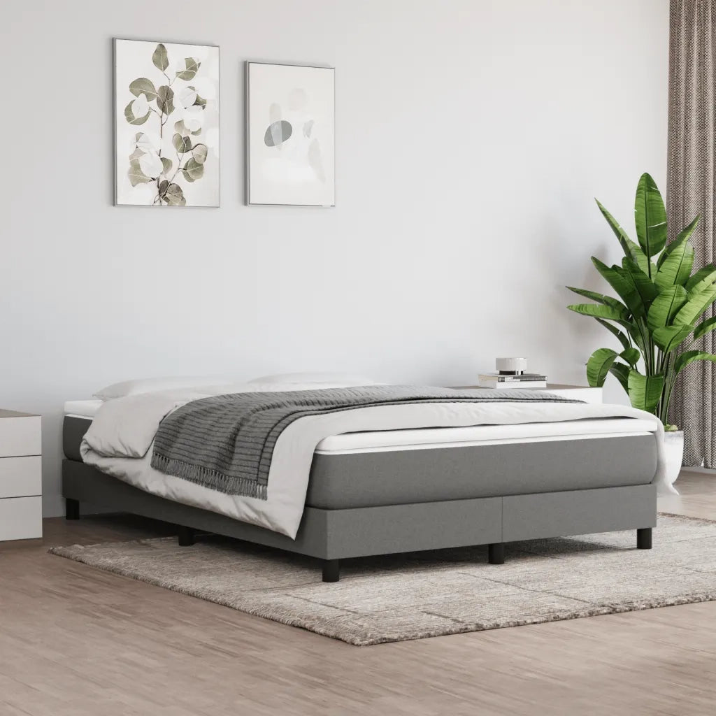 Giroletto a Molle con Materasso Grigio Scuro 140x190 cm Tessuto 3144070