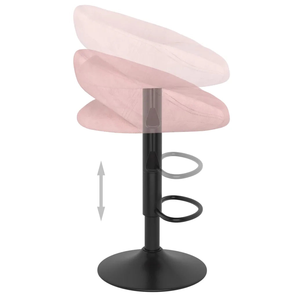 vidaXL Sgabelli da Bar 2 pz Rosa in Velluto