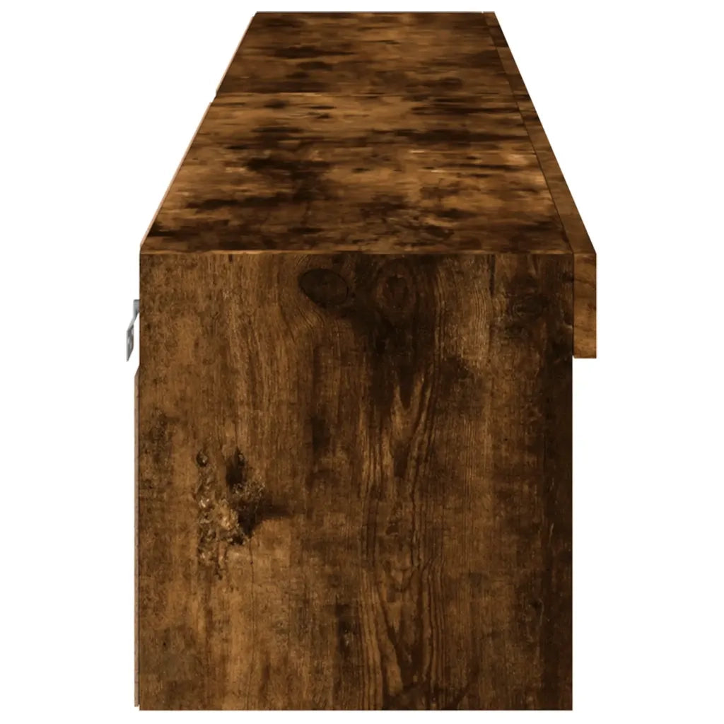 vidaXL Mobili Porta TV con Luci LED 2 pz Rovere Fumo 100x30x30 cm