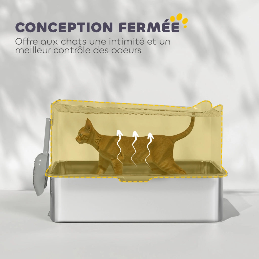 Lettera per Gatti ¨C zephmum ¨C Nero Acciaio Inox 60x40x38 cm