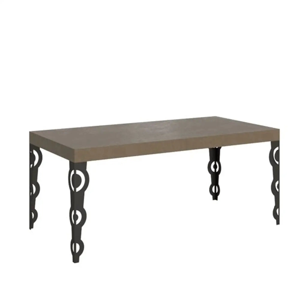 Tavolo allungabile 180/284x90 cm Karamay tortora gambe antracite