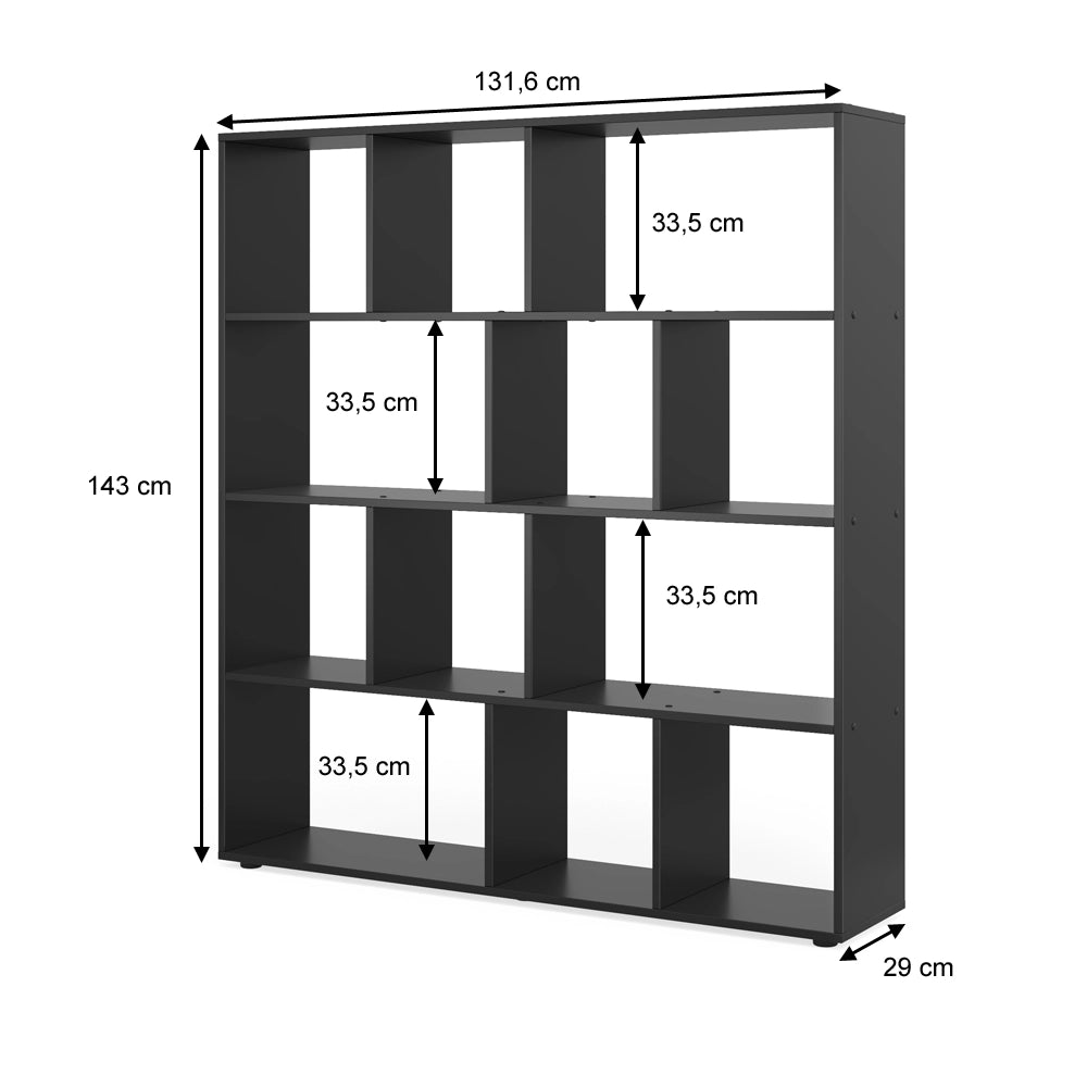 Vicco Scaffale Nero 131.6 x 143 cm