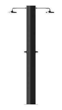 Doccia Solare da Giardino 70 L 2 Soffione Eco Rain e 2 Miscelatore Temporizzato Arno T2N Nero Opaco