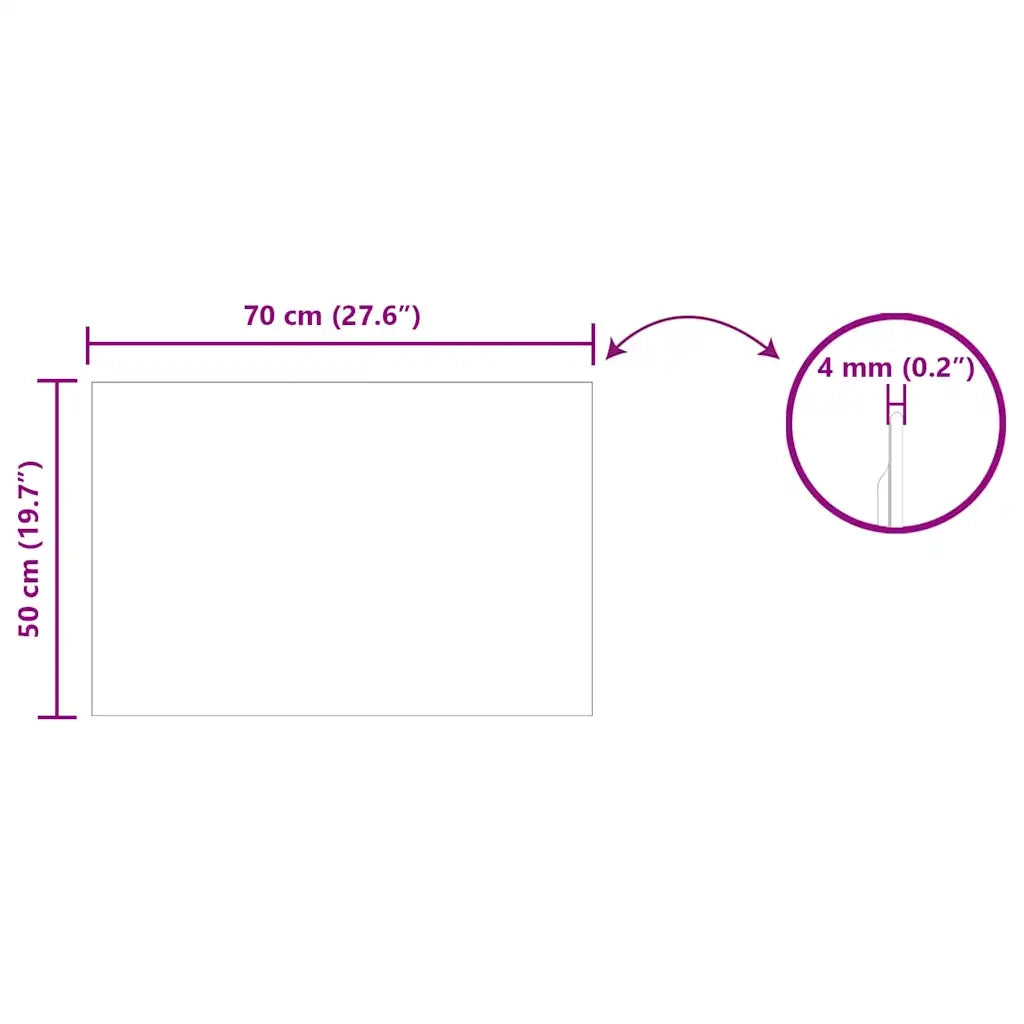 Specchio da parete Rettangolare-Specchio a Muro-Specchio Decorativo 70 x 50 cm vetro temperato
