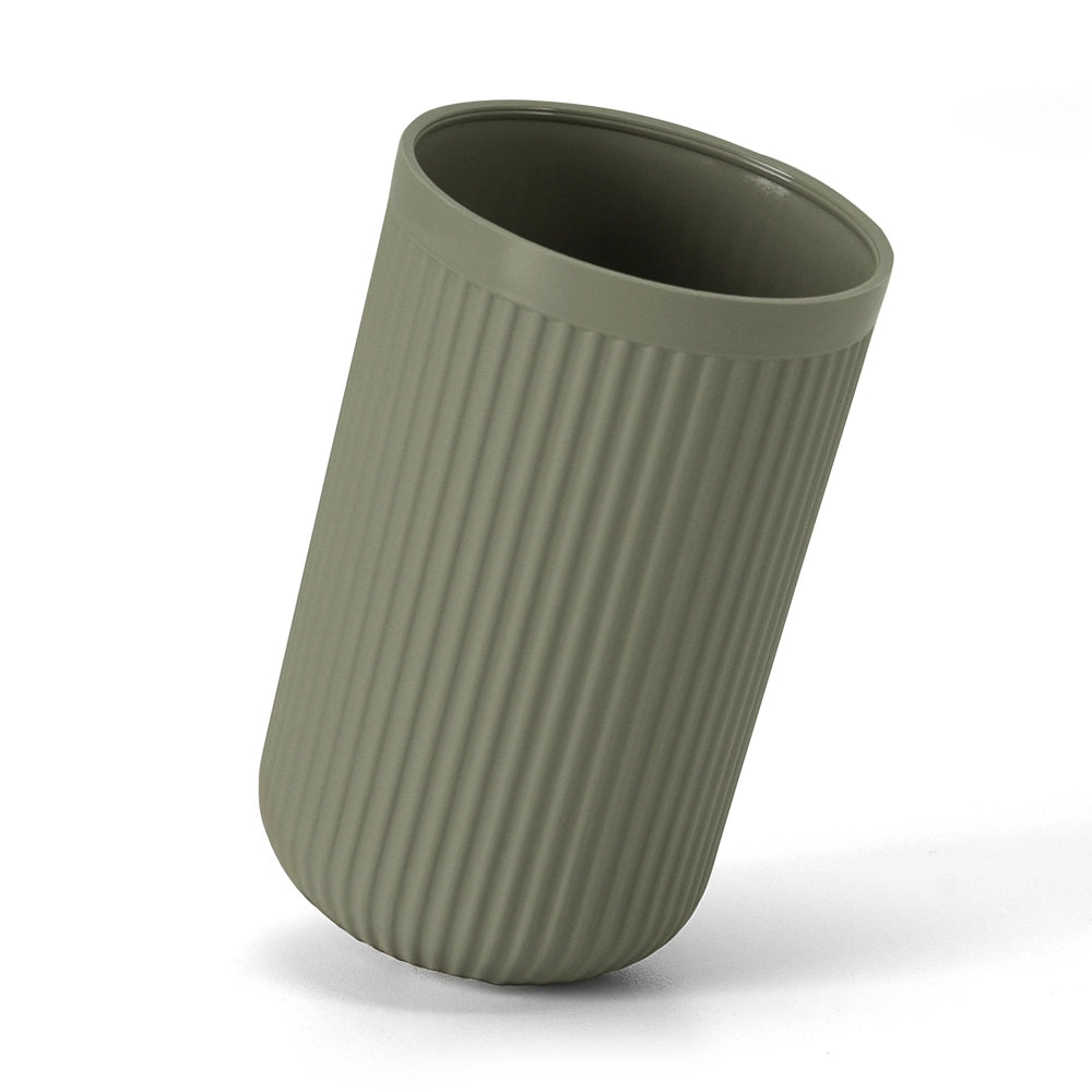 Set accessori bagno completo di 4 pz verde cannettato Arizona