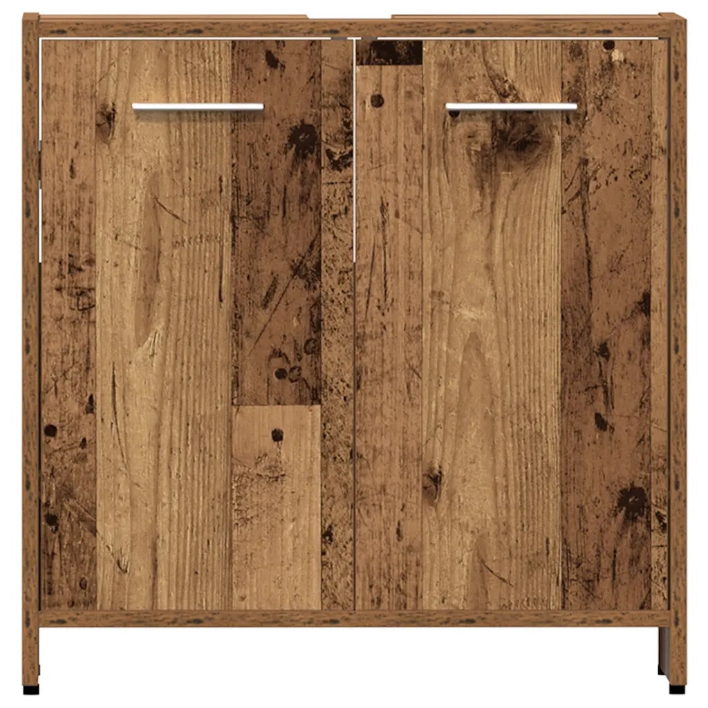 Set Mobili da Bagno 4 pz Legno Antico in Legno Multistrato