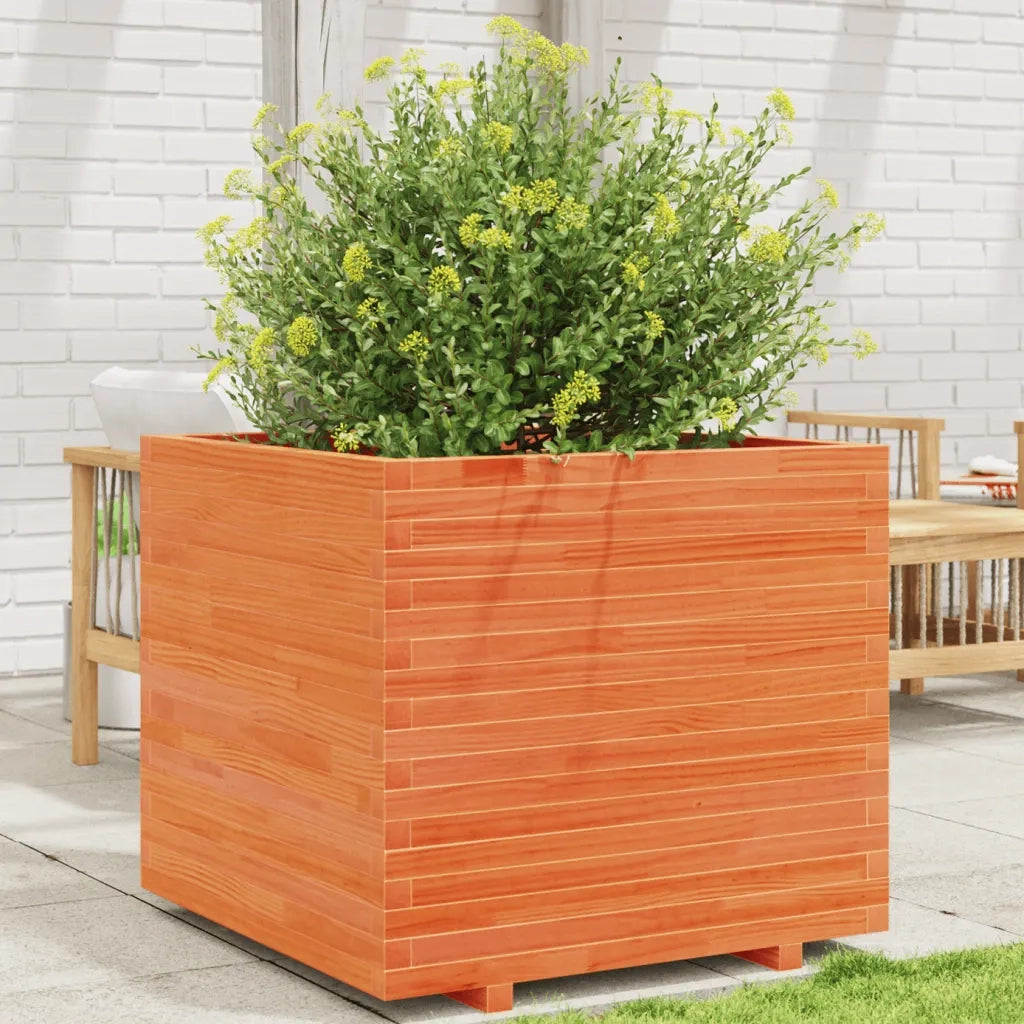 Fioriera Giardino Marrone Cera 80x80x72 cm Legno Massello Pino 3282626