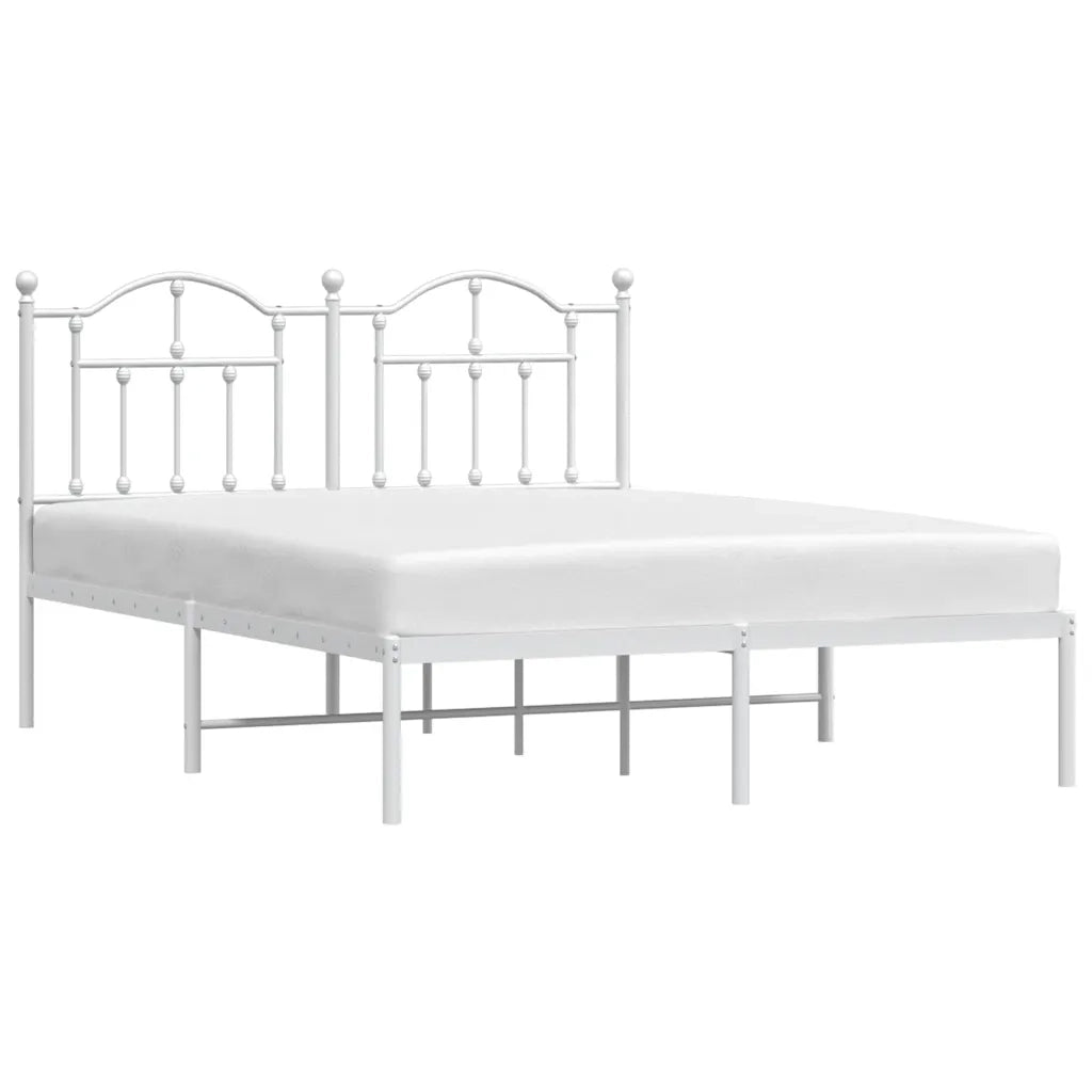 Giroletto con Testiera Metallo Bianco 150x200 cm