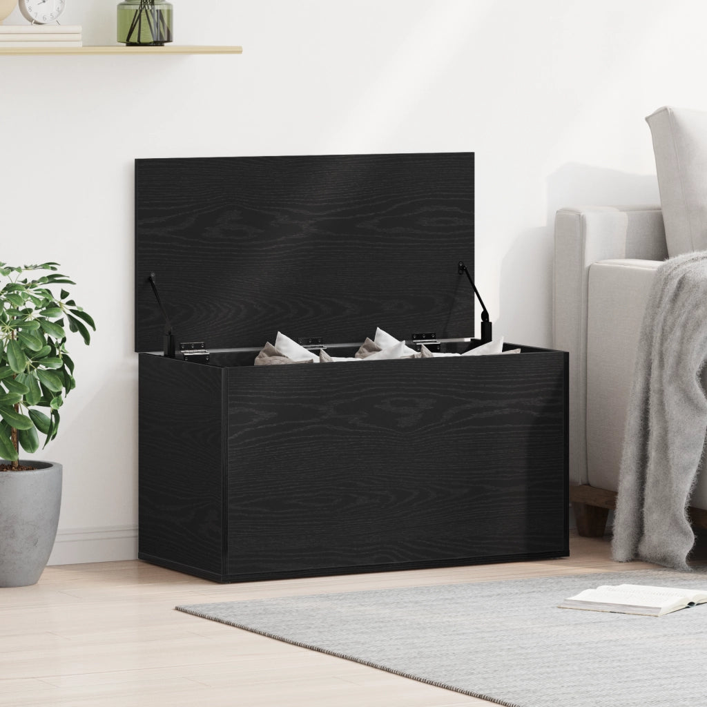 Cassa di stoccaggio  in Nero Rovere, 84x42x46 cm, in legno ingegnerizzato