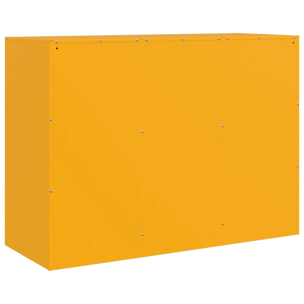 Credenza-Buffet-Armadio da cucina Giallo Senape 99x39x73 cm in Acciaio 583965