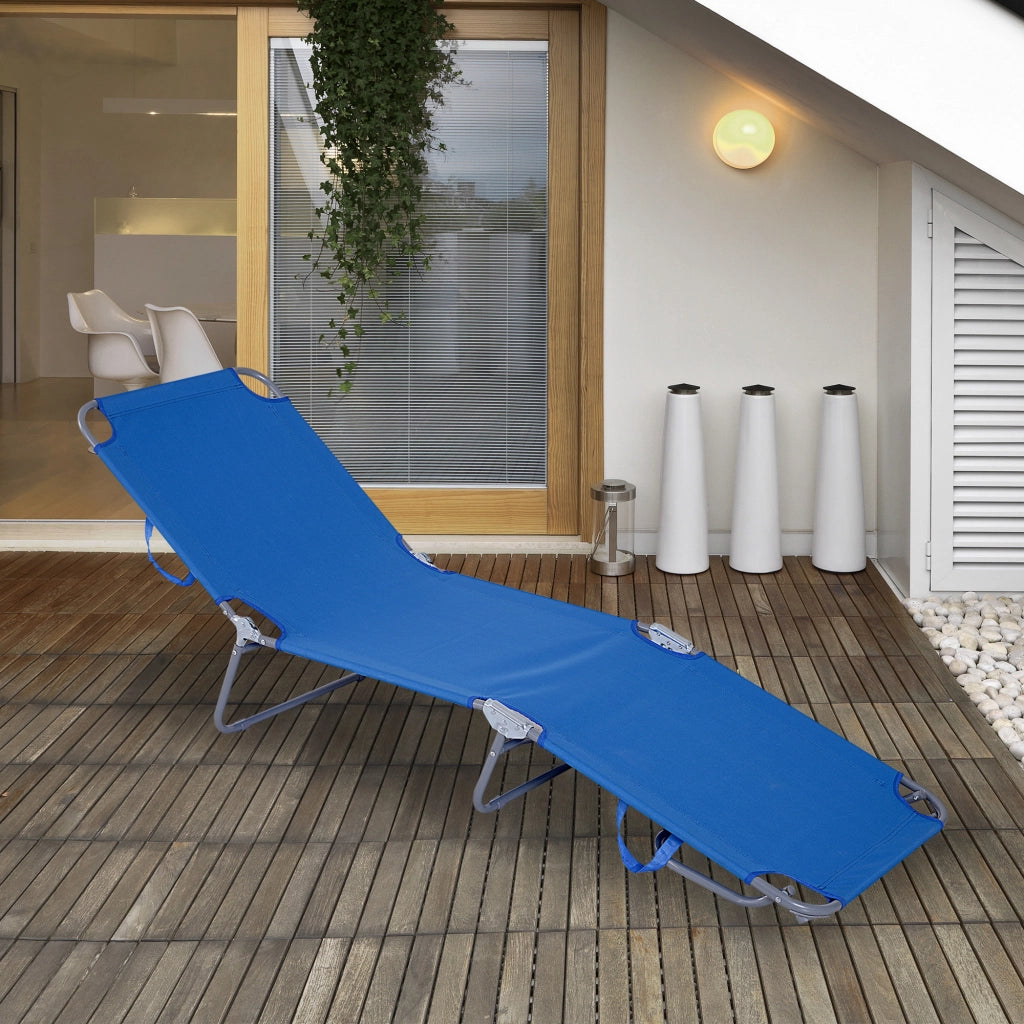 Sdraio Pieghevole con Schienale Regolabile ¨C zephmum ¨C Blu 187x55x24 cm