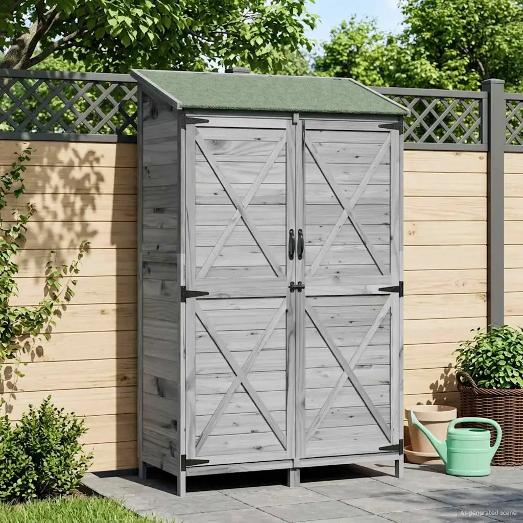 Capanno da Giardino Grigio 106 x 56 x 176,5 cm