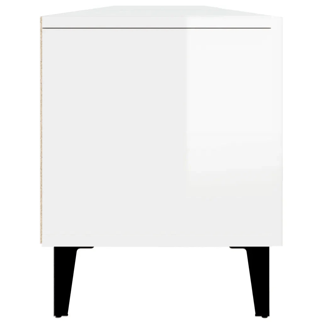 Mobile Porta TV Bianco Lucido 180x31,5x40 cm Legno Multistrato 816266
