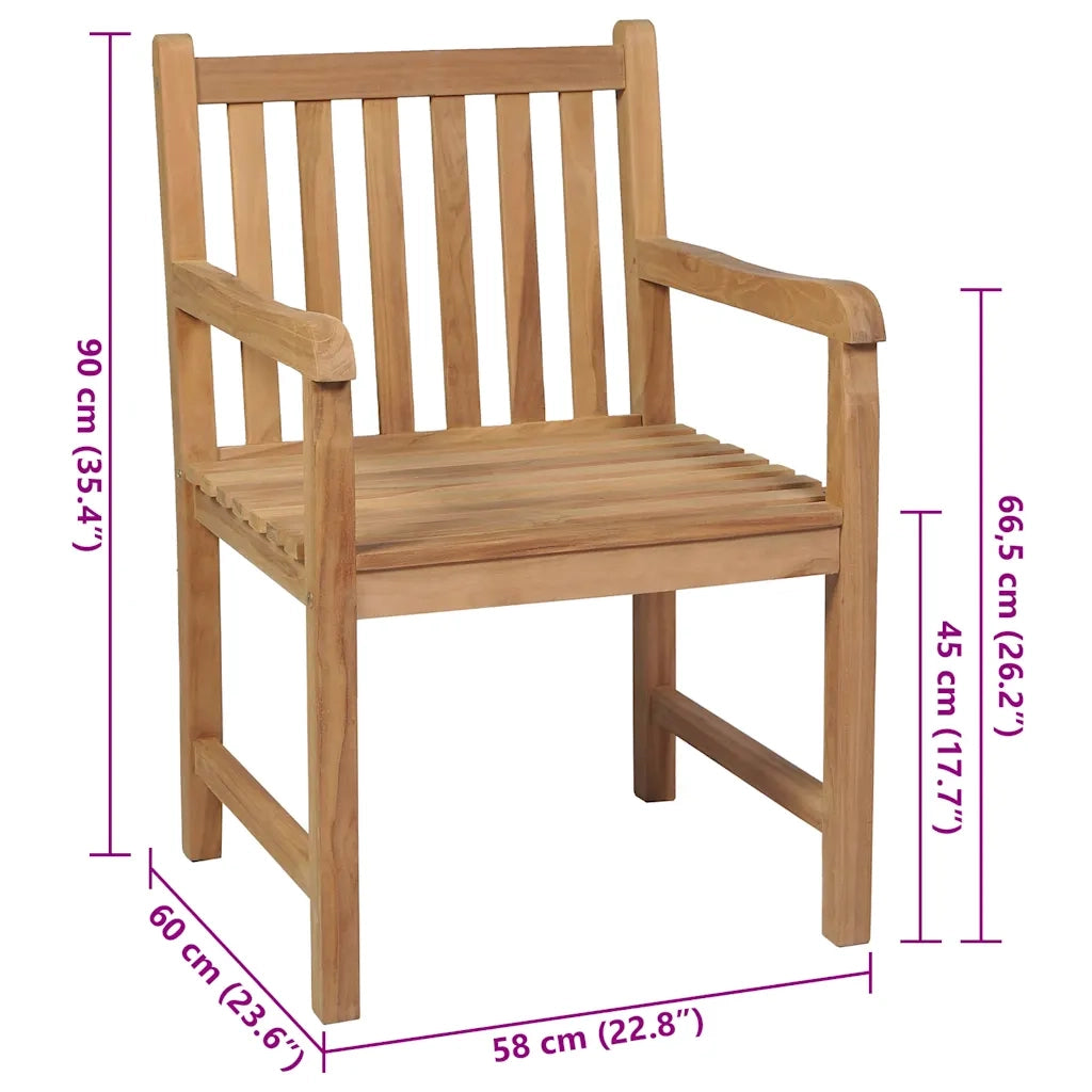 Sedie da Giardino 2 pz con Cuscini Antracite in Massello di Teak 3062730