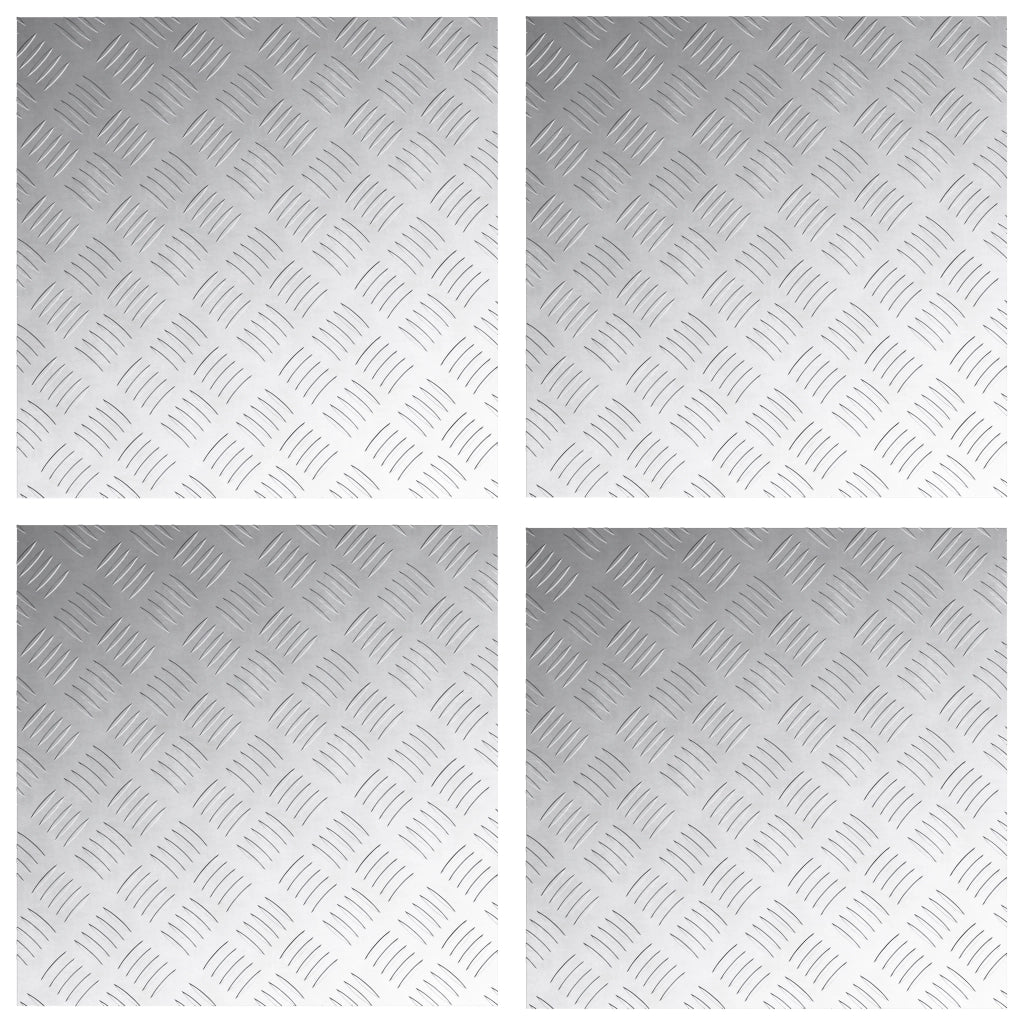Piastri in Alluminio a Rete 4 pz Antiscivolo 50x50 cm